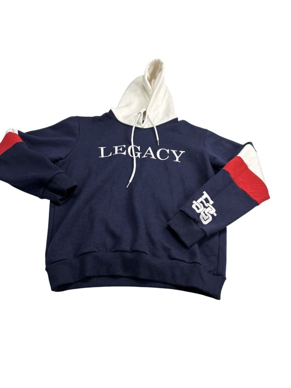 E525 Apparel Legacy Hoodie Navy White Red Medium Mens Cotton